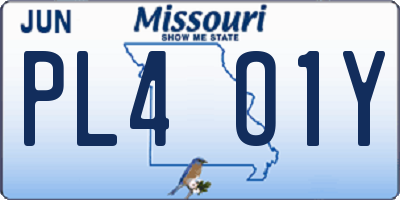 MO license plate PL4O1Y