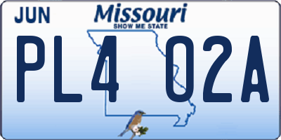 MO license plate PL4O2A