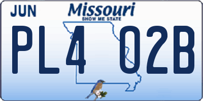 MO license plate PL4O2B