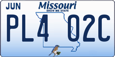 MO license plate PL4O2C