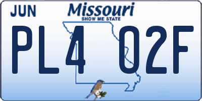 MO license plate PL4O2F