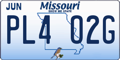 MO license plate PL4O2G