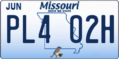 MO license plate PL4O2H
