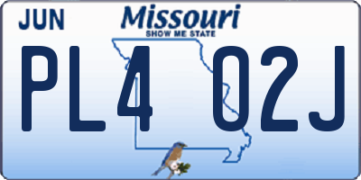 MO license plate PL4O2J
