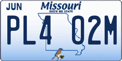 MO license plate PL4O2M