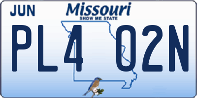 MO license plate PL4O2N