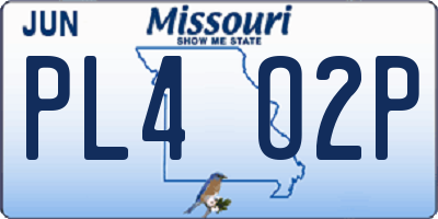 MO license plate PL4O2P