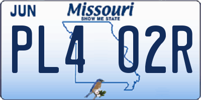 MO license plate PL4O2R