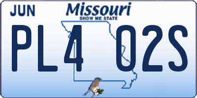 MO license plate PL4O2S
