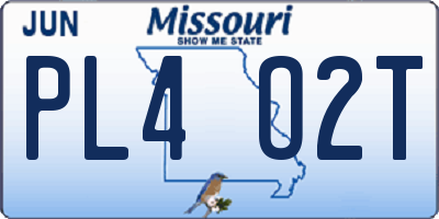 MO license plate PL4O2T