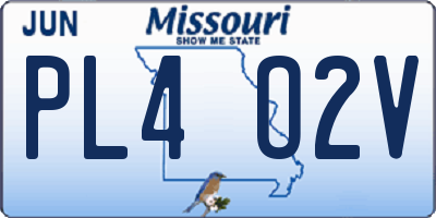 MO license plate PL4O2V