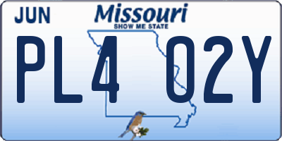 MO license plate PL4O2Y