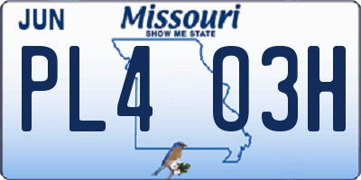 MO license plate PL4O3H