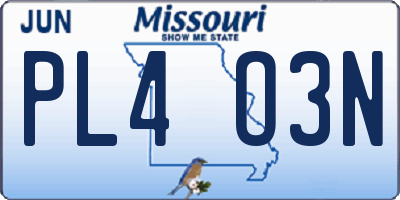 MO license plate PL4O3N