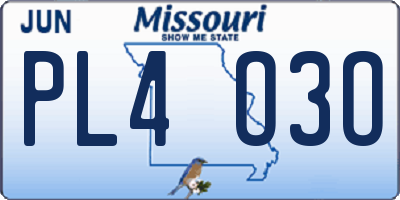 MO license plate PL4O3O