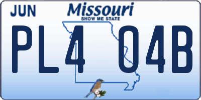 MO license plate PL4O4B