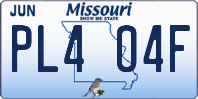 MO license plate PL4O4F
