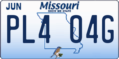 MO license plate PL4O4G