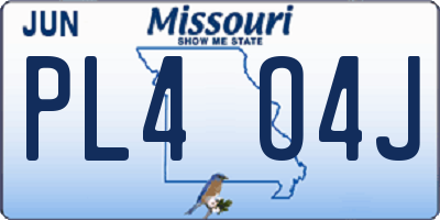 MO license plate PL4O4J
