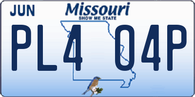 MO license plate PL4O4P