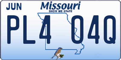 MO license plate PL4O4Q