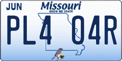 MO license plate PL4O4R