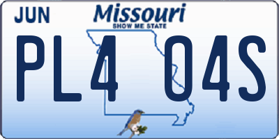 MO license plate PL4O4S