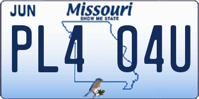 MO license plate PL4O4U