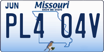 MO license plate PL4O4V