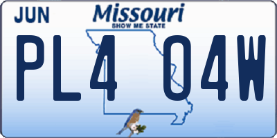 MO license plate PL4O4W