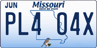 MO license plate PL4O4X