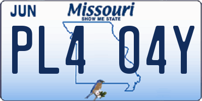 MO license plate PL4O4Y