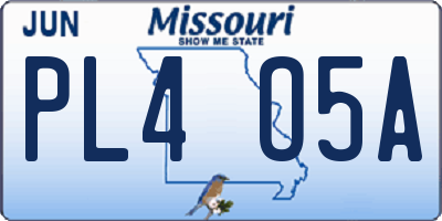 MO license plate PL4O5A