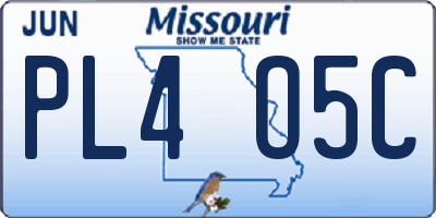 MO license plate PL4O5C
