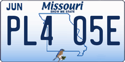 MO license plate PL4O5E