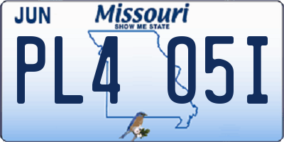 MO license plate PL4O5I