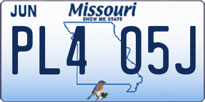 MO license plate PL4O5J