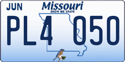 MO license plate PL4O5O
