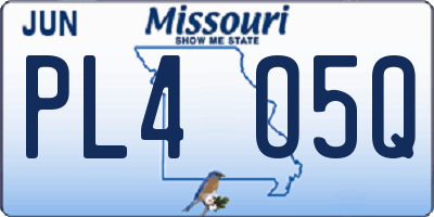MO license plate PL4O5Q