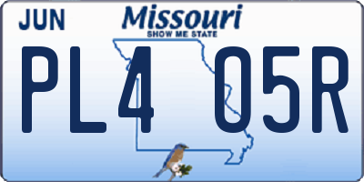 MO license plate PL4O5R