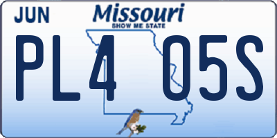 MO license plate PL4O5S