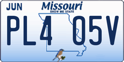 MO license plate PL4O5V