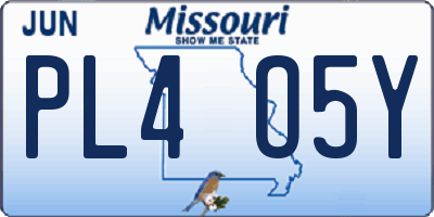 MO license plate PL4O5Y