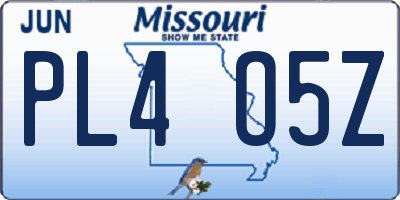 MO license plate PL4O5Z