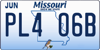 MO license plate PL4O6B