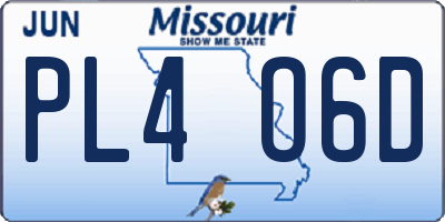 MO license plate PL4O6D