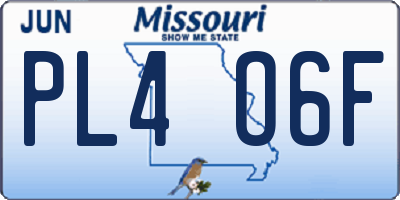 MO license plate PL4O6F