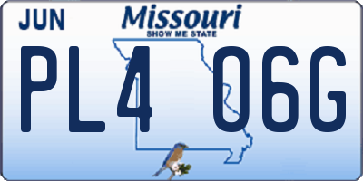 MO license plate PL4O6G