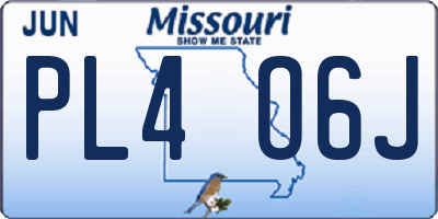 MO license plate PL4O6J