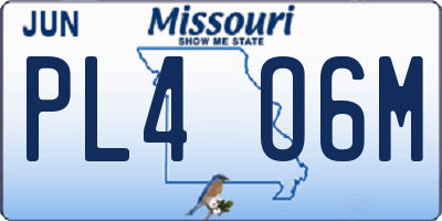 MO license plate PL4O6M